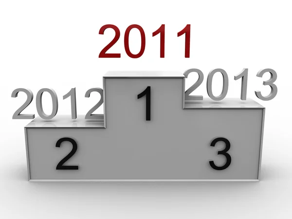 Подиум с 2011, 2012, 2013 гг. 3D — стоковое фото