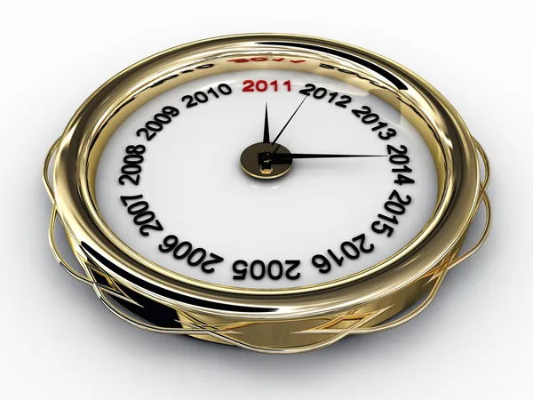 Clock with numbered years. 3D — Stock Photo, Image