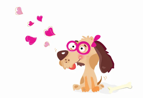 Κυρία σκυλί στην αγάπη — Διανυσματικό Αρχείο