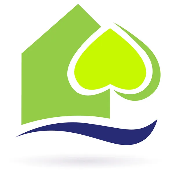 Ícone de casa verde natureza eco — Vetor de Stock