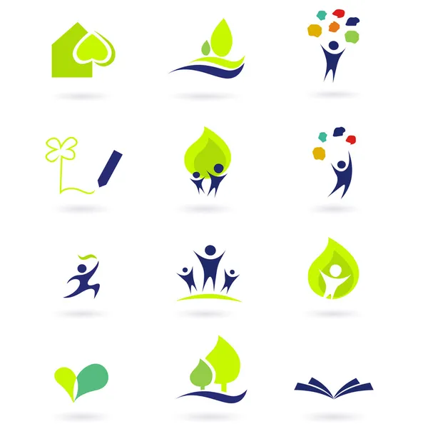 Nature, school and education icons — Stock Vector