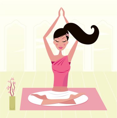 kadın pratik yoga asana egzotik iç meditasyon