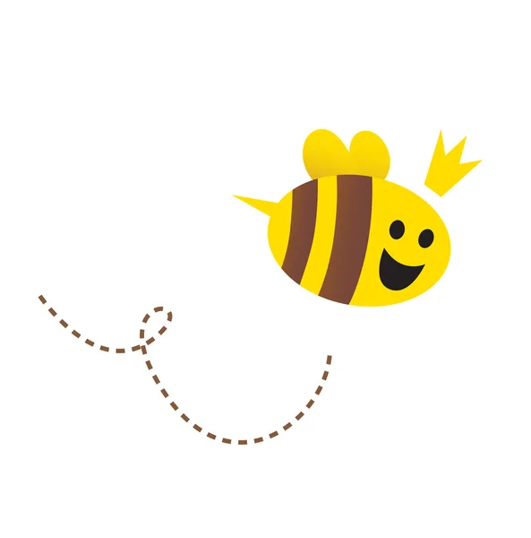 Anya / Queen méhek elszigetelt fehér background — Stock Vector
