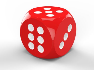 3D rendering of red dice clipart