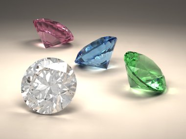 Colorful diamonds clipart