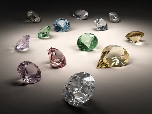 Coleção de diamantes — Fotografia de Stock