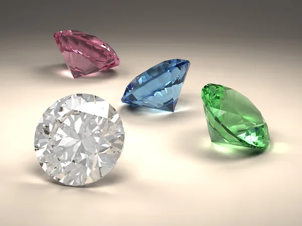 Diamantes coloridos — Fotografia de Stock