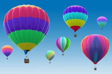 Colorful hot air balloons clipart