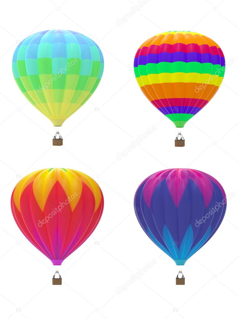 Four hot air balloons