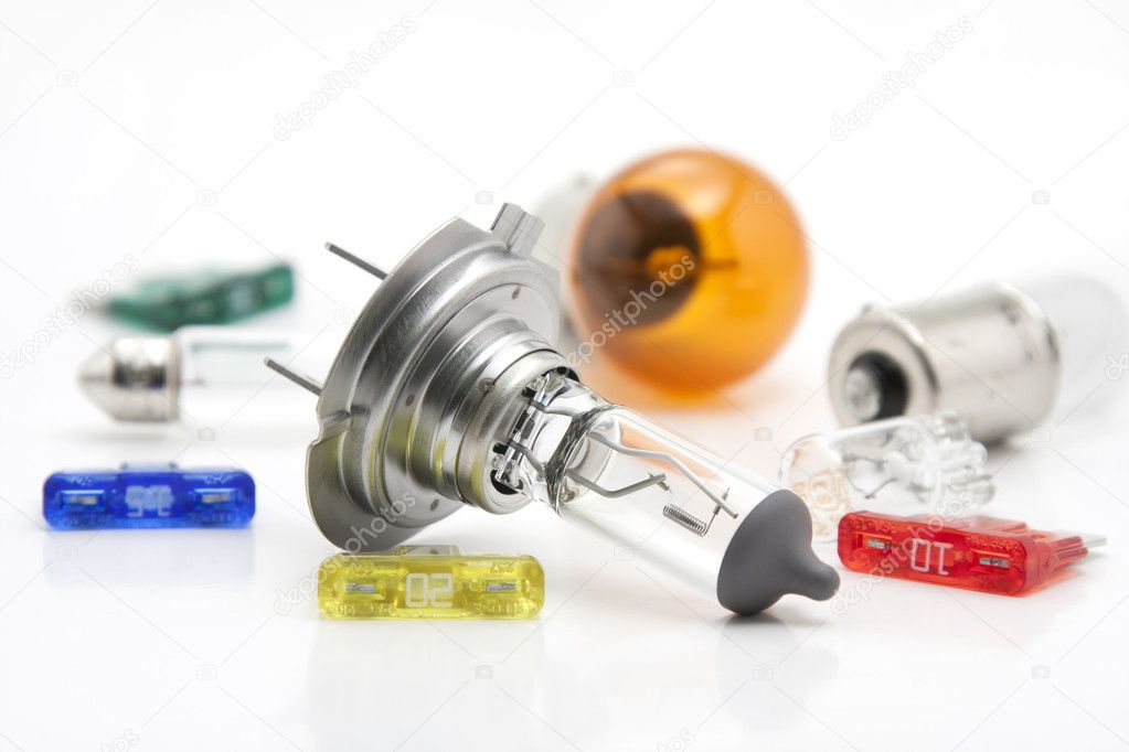 Automobile spare light bulbs and fuses