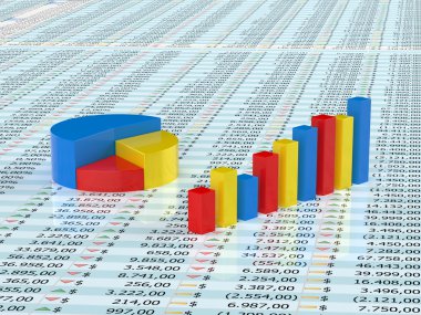 Spreadsheet with graph clipart