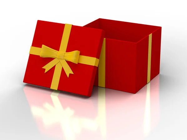 Caja de regalo roja abierta —  Fotos de Stock