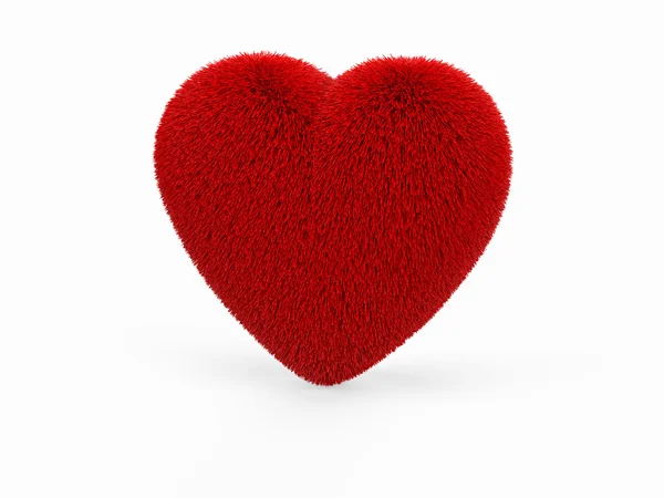 Fluffy rood hart — Stockfoto