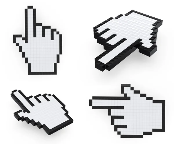 stock image Hand pixelated mouse pointers