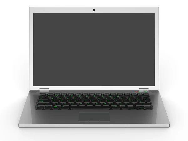 Silver metal laptop — Stock Photo, Image