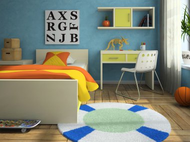 Interior of the modern childroom clipart