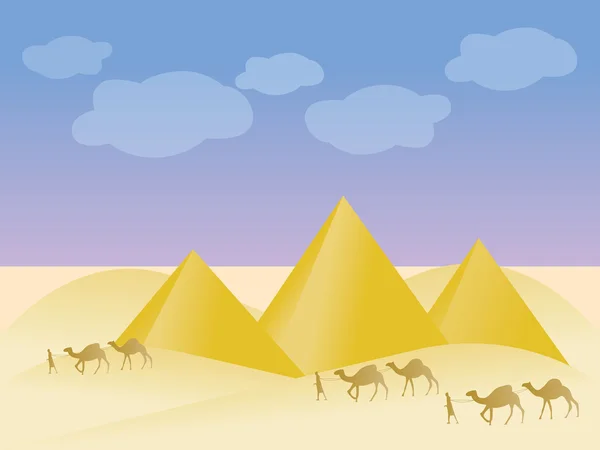 エジプトとピラミッドの風景 — ストックベクタ