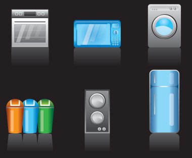 Kitchen equipment icons clipart