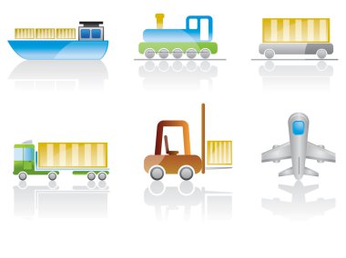 Transportation and travel icons clipart