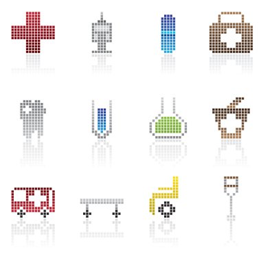 Medical and healtcare Pixel Icons clipart