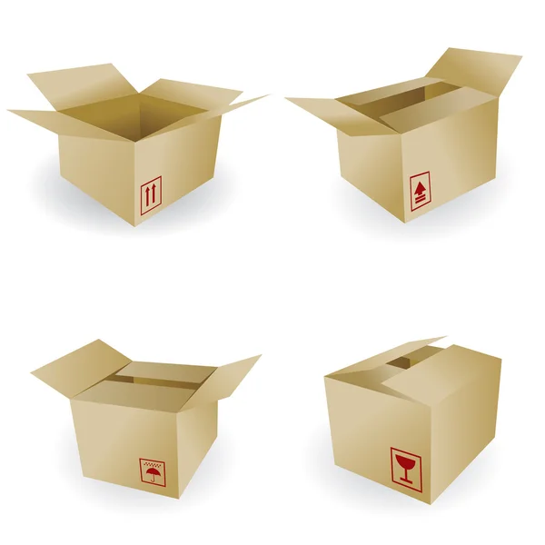 Caja Envío Vector Caja Icono Signos — Vector de stock