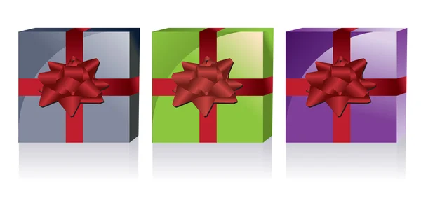 Different kinds of gift boxes — Stock Vector