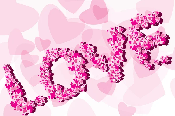 Valentine Hintergrund mit Bildunterschrift Liebe — Stockvektor