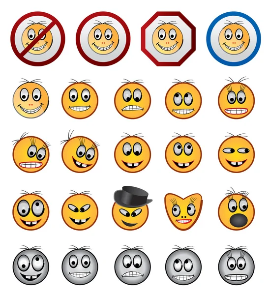 stock vector Different kinds of Smiling faces icons