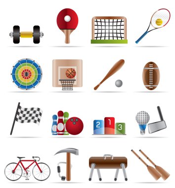 Sports gear and tools clipart