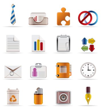 Realistic Business and Office Icons clipart