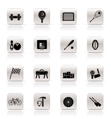 Simple Sports gear and tools icons clipart