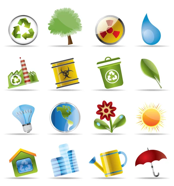 Icône réaliste - Écologie - Set pour applications Web — Image vectorielle