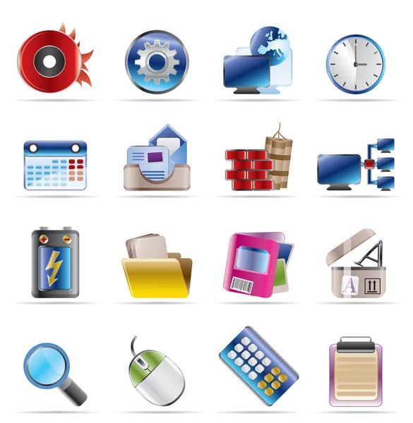 Computer, mobile phone and Internet icons — Stock Vector