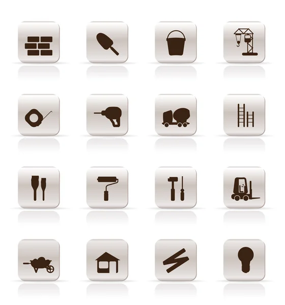 Conjunto de iconos de construcción y construcción — Archivo Imágenes Vectoriales