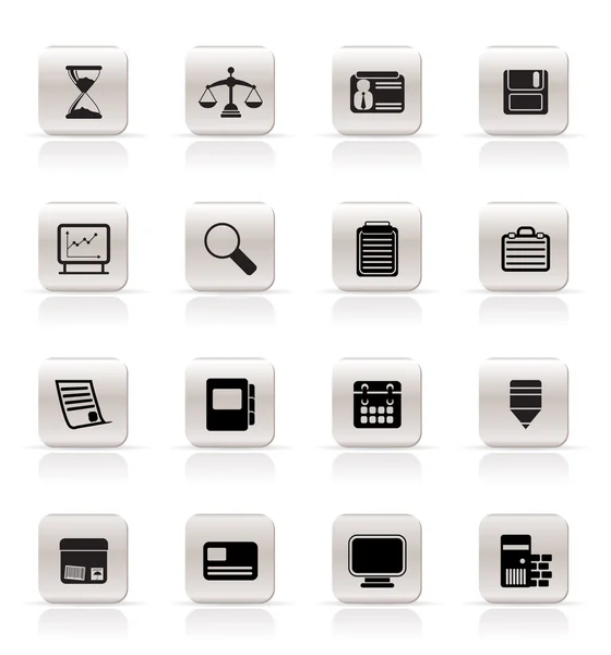 Icônes simples d'affaires et de bureau — Image vectorielle