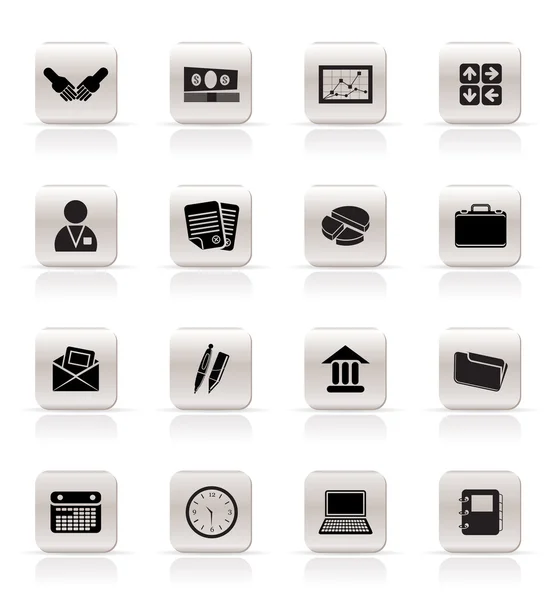 Icone semplici per affari e ufficio — Vettoriale Stock