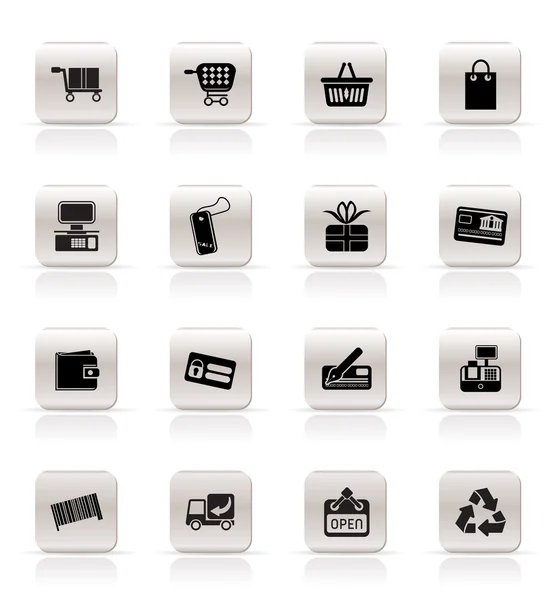 Eenvoudige online winkel pictogrammen — Stockvector