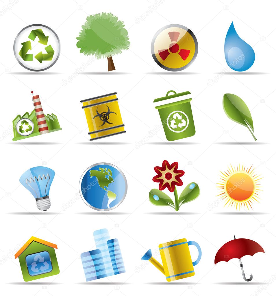 Realistic Icon - Ecology - Set for Web Applications