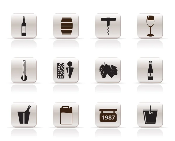 Iconos de vino — Vector de stock