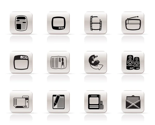 Iconos de medios simples — Archivo Imágenes Vectoriales