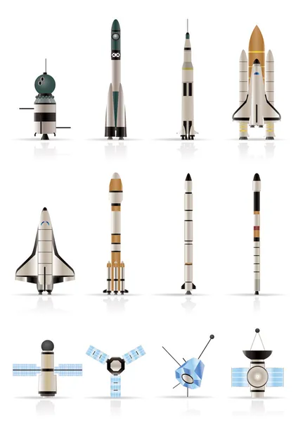Astronáutica e iconos espaciales — Vector de stock
