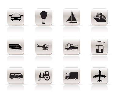 Simple Transportation and travel icons clipart