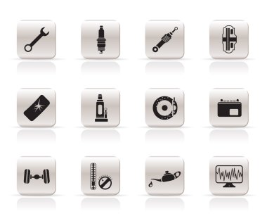 Simple Car Parts and Services icons clipart