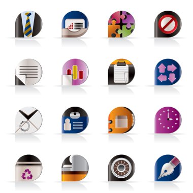 Realistic Business and Office Icons clipart