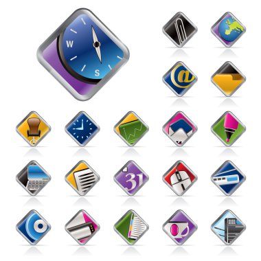 Business and Office tools icons clipart