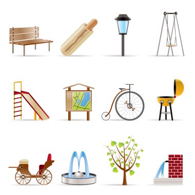 Park objects and signs icon clipart