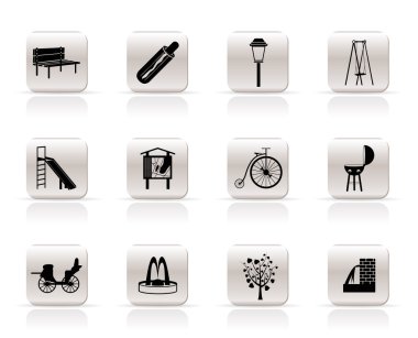 Park objects and signs icon clipart