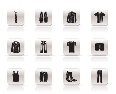 Man fashion and clothes icons clipart