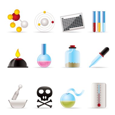 Chemistry industry icons clipart