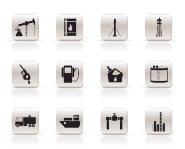 Oil and petrol industry icons clipart